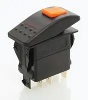 Carling V1D2HW6B-ADE00-000 Interruptor basculante con bloqueo, lente ambar